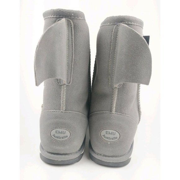 Emu Australia K10589 Shark Putty Suede Sheepskin Shearling Boots, Big Kid US 4 - Picture 5 of 12